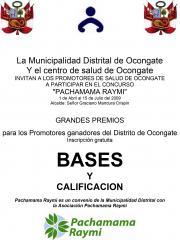Bases de Concursos entre Promotores de Salud. Ocongate, 2009.